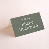 "Modern Bookmark" - Place Cards in Cactus by Jill Means - Folded with Free Guest Printing