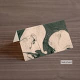 "Chin-Chin" - Place Cards in Midnight Spruce by Annie Clark - Folded Back of Card