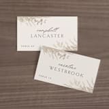 "Preserved Fall Botanicals" - Place Cards in Linen by Erin Deegan - Front with Free Guest Printing