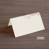 "Preserved Fall Botanicals" - Place Cards in Linen by Erin Deegan - Folded Back of Card