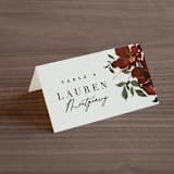 "harvest" - Place Cards in Cabernet by Everett Paper Goods - Folded with Free Guest Printing