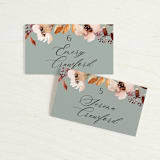 "Serenata" - Place Cards in Sage by Petra Kern - Front with Free Guest Printing