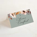"Serenata" - Place Cards in Sage by Petra Kern - Folded with Free Guest Printing