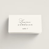 "Initial" - Place Cards in Pearl by Jennifer Postorino - Folded with Free Guest Printing