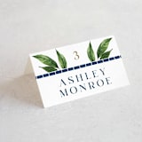 "Mediterranean Tiles" - Place Cards in Ocean by GeekInk Design - Folded with Free Guest Printing
