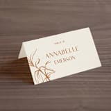 "Ovalon" - Place Cards in Terracotta by Pati Cascino - Folded with Free Guest Printing