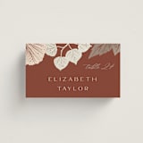 "Leaf Cascade" - Place Cards in Latte by Alethea and Ruth - Front with Free Guest Printing