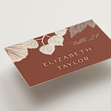 "Leaf Cascade" - Place Cards in Latte by Alethea and Ruth - Detail