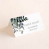 "On and On" - Place Cards in Botanical Bouquet by Design Lotus - Folded with Free Guest Printing