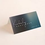 "Mystique" - Place Cards in Ocean by Lisa McLean - Folded with Free Guest Printing