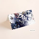 "Floral Cascade" - Place Cards in Navy by Phrosné Barwood - Folded Back of Card