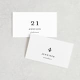 "Kindly Join Us" - Place Cards in Pearl by Laura Hamm - Front with Free Guest Printing