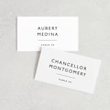 "Ordered Grace" - Place Cards in Snow by That Girl Press - Front with Free Guest Printing