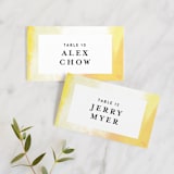 "Upper Block" - Place Cards in Daisy by Lea Velasquez - Front with Free Guest Printing