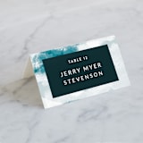 "Cotton Air" - Place Cards in Seaside by Lea Velasquez - Folded with Free Guest Printing