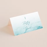 "New Wave" - Place Cards in Marine by Kaydi Bishop - Folded with Free Guest Printing