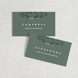 "Falling Branch" - Place Cards in Eucalyptus by Amy Kross - Front with Free Guest Printing