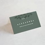 "Falling Branch" - Place Cards in Eucalyptus by Amy Kross - Folded with Free Guest Printing