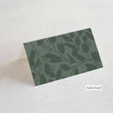 "Falling Branch" - Place Cards in Eucalyptus by Amy Kross - Folded Back of Card