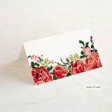 "Peonies Forever" - Place Cards in Coral by Susan Moyal - Folded Back of Card