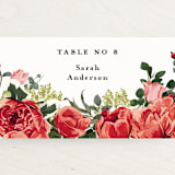 "Peonies Forever" - Place Cards in Coral by Susan Moyal - Detail
