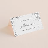"A Sketched Wreath" - Place Cards in Concrete by Plain White Paper Co - Folded with Free Guest Printing