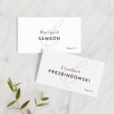 "AND" - Place Cards in Carnation by Kim Dietrich Elam - Front with Free Guest Printing