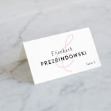 "AND" - Place Cards in Carnation by Kim Dietrich Elam - Folded with Free Guest Printing