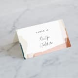 "Overlapping" - Place Cards in Blush by Jennifer Wick - Folded with Free Guest Printing