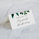 "Winter Bouquet" - Place Cards in Mist by Alethea and Ruth - Folded with Free Guest Printing
