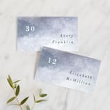 "Sea Splash" - Place Cards in Amethyst by Alethea and Ruth - Front with Free Guest Printing