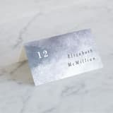 "Sea Splash" - Place Cards in Amethyst by Alethea and Ruth - Folded with Free Guest Printing