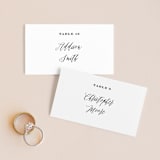 "Signed" - Place Cards in Pearl by Roxy Cervantes - Front with Free Guest Printing