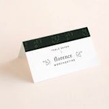"A Dash of Delight" - Place Cards in Pine Needle by Bramble Studio - Folded with Free Guest Printing
