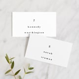 "Epithet" - Place Cards in Charcoal by Nazia Hyder - Front with Free Guest Printing