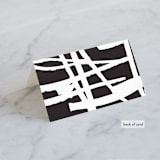 "Epithet" - Place Cards in Charcoal by Nazia Hyder - Folded Back of Card