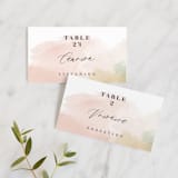 "Morning Mist" - Place Cards in Blush by Carrie ONeal - Front with Free Guest Printing