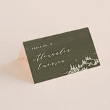 "into the mountains" - Place Cards in Olive by Helen Halik - Folded with Free Guest Printing