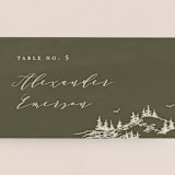 "into the mountains" - Place Cards in Olive by Helen Halik - Detail