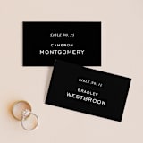 "Enamored" - Place Cards in Obsidian by Kimberly FitzSimons - Front with Free Guest Printing