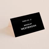 "Enamored" - Place Cards in Obsidian by Kimberly FitzSimons - Folded with Free Guest Printing