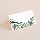 "Green leaf frame" - Place Cards in Limestone by Yaling Hou Suzuki - Blank front