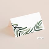 "Green leaf frame" - Place Cards in Limestone by Yaling Hou Suzuki - Folded Back of Card