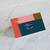 "painted colorblock" - Place Cards in Poppy by Angela Marzuki - Folded with Free Guest Printing