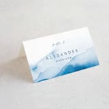 "Watercolor waves" - Place Cards in Ocean by Yuliya Evseeva - Folded with Free Guest Printing