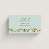 "Tropical Crest" - Place Cards in Papaya by Susan Moyal - Front with Free Guest Printing