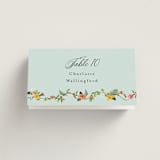 "Tropical Crest" - Place Cards in Papaya by Susan Moyal - Folded with Free Guest Printing