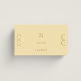 "Vintage Label" - Place Cards in Butter by Nazia Hyder - Front with Free Guest Printing