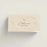"The Swan" - Place Cards in Buttercream by Helena Vitto - Folded with Free Guest Printing