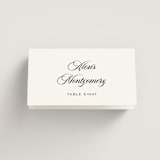 "Modern Romance" - Place Cards in Obsidian by Jennifer Postorino - Folded with Free Guest Printing
